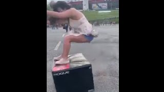 Drunk Girl Lands On Her Butt Doing A Box Jump