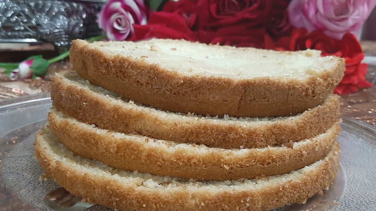 بدون محسن كيك وببيضتان فقط حضري.كيك اسفنجي هش وقطني شاهق الارتقاع / مع اسرار نجاح الكيك الاسفنجي