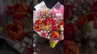2 Dozen Tulips & Baby's Breath Bouquet #arreglosdallas #dfwramos