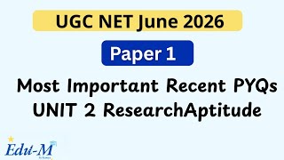 UGC NET | TNSET | Paper 1 | Unit 2 Research aptitude | Important Updated PYQs | Explanation in Tamil