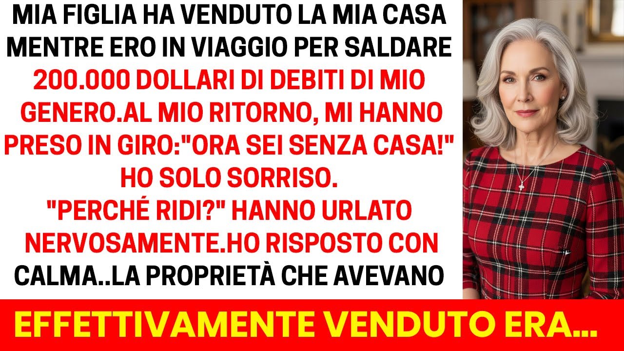 Mia figlia ha venduto la mia casa mentre ero in vacanza, per saldare i debiti di mio genero. Quando sono tornata e ho bussato, mi ha aperto con un sorriso che non ho riconosciuto. Dietro di lei,...