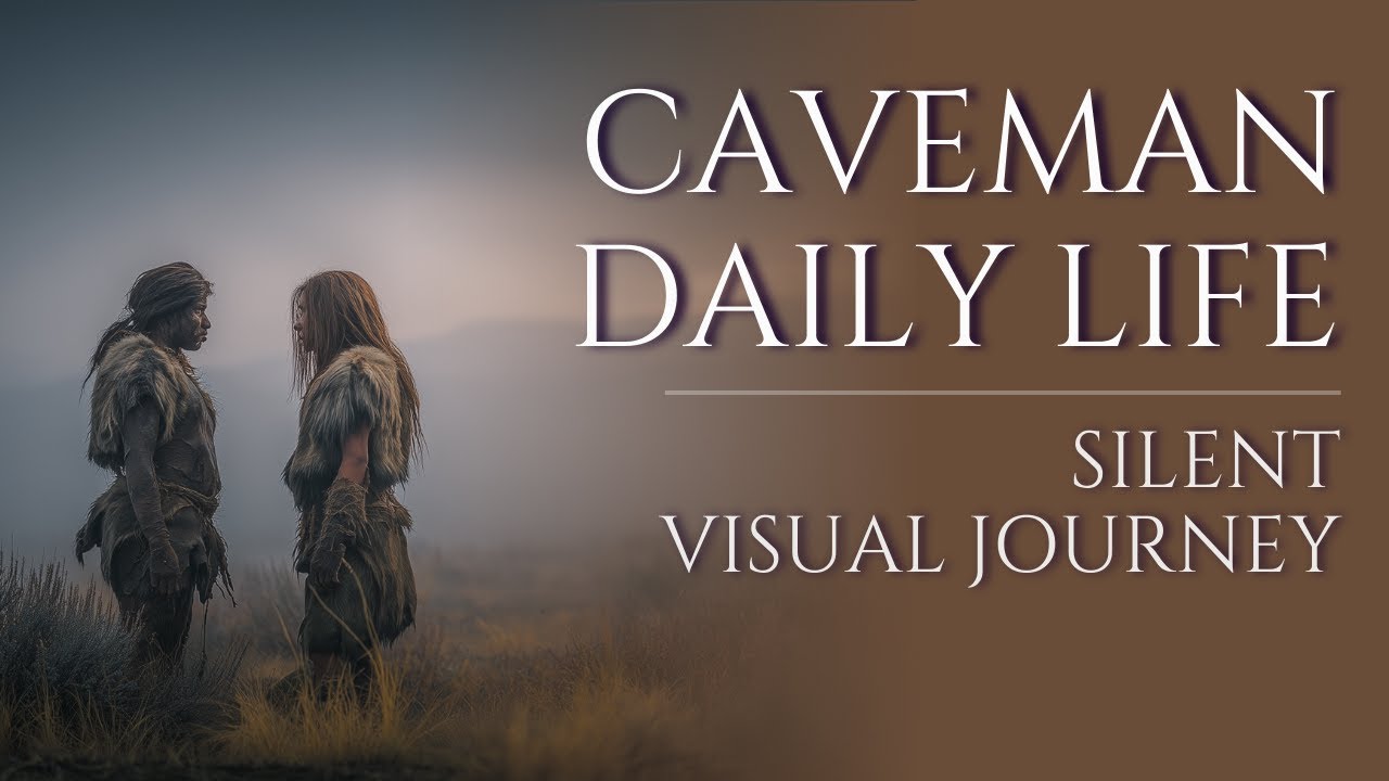 Daily Life of Cavemen In The Stone Age  | Silent Visual Story With Ambience