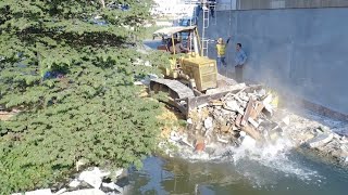 First Start New Amazing Project!! Remove trash from the water Land filling Dozer D31P TRUCK 5Ton