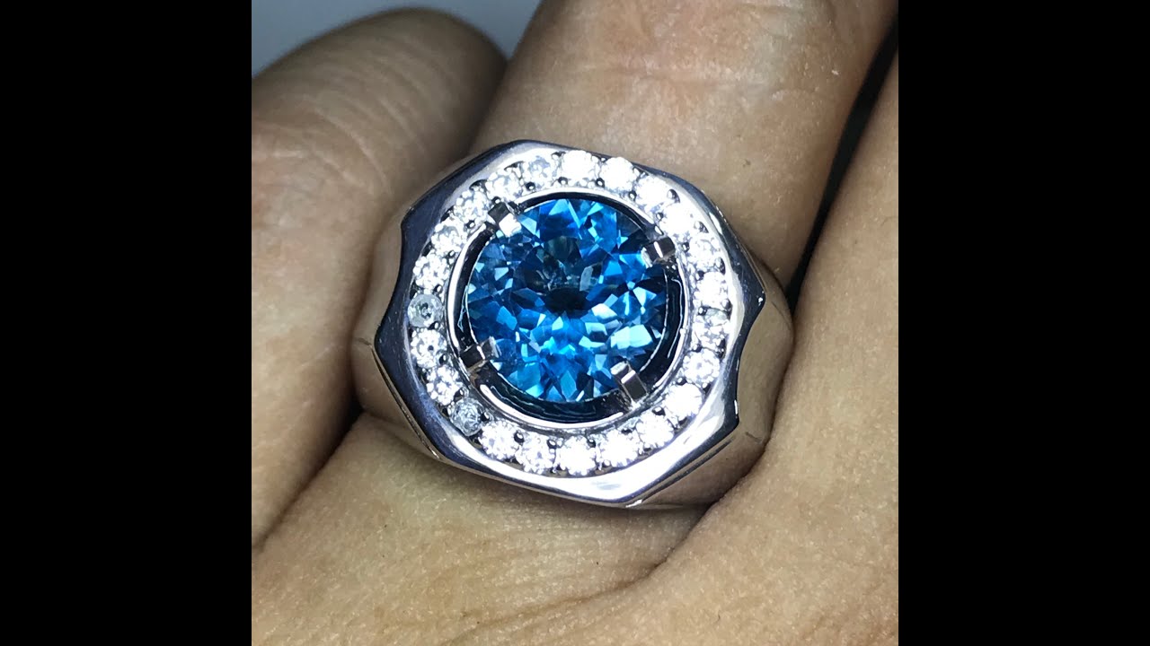 Natural 3.34ct London Blue Topaz Round mixed Cut Top Quality