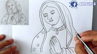 HOW TO DRAW THE VIRGIN OF GUADALUPE