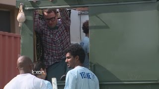 Professor’s dumpster home gets A/C