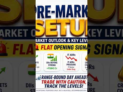 Thumbnail for NIFTY PRE-MARKET ANALYSIS | 13 AUGUST 2026  Nifty & Bank Nifty Key Levels FII Selling vs DII Buying