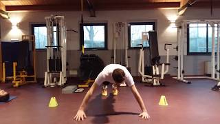 Lateral jumps + push ups