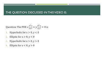 Classifying second order PDE (CSIR NET Dec 2016 Math.Sci. Part B)