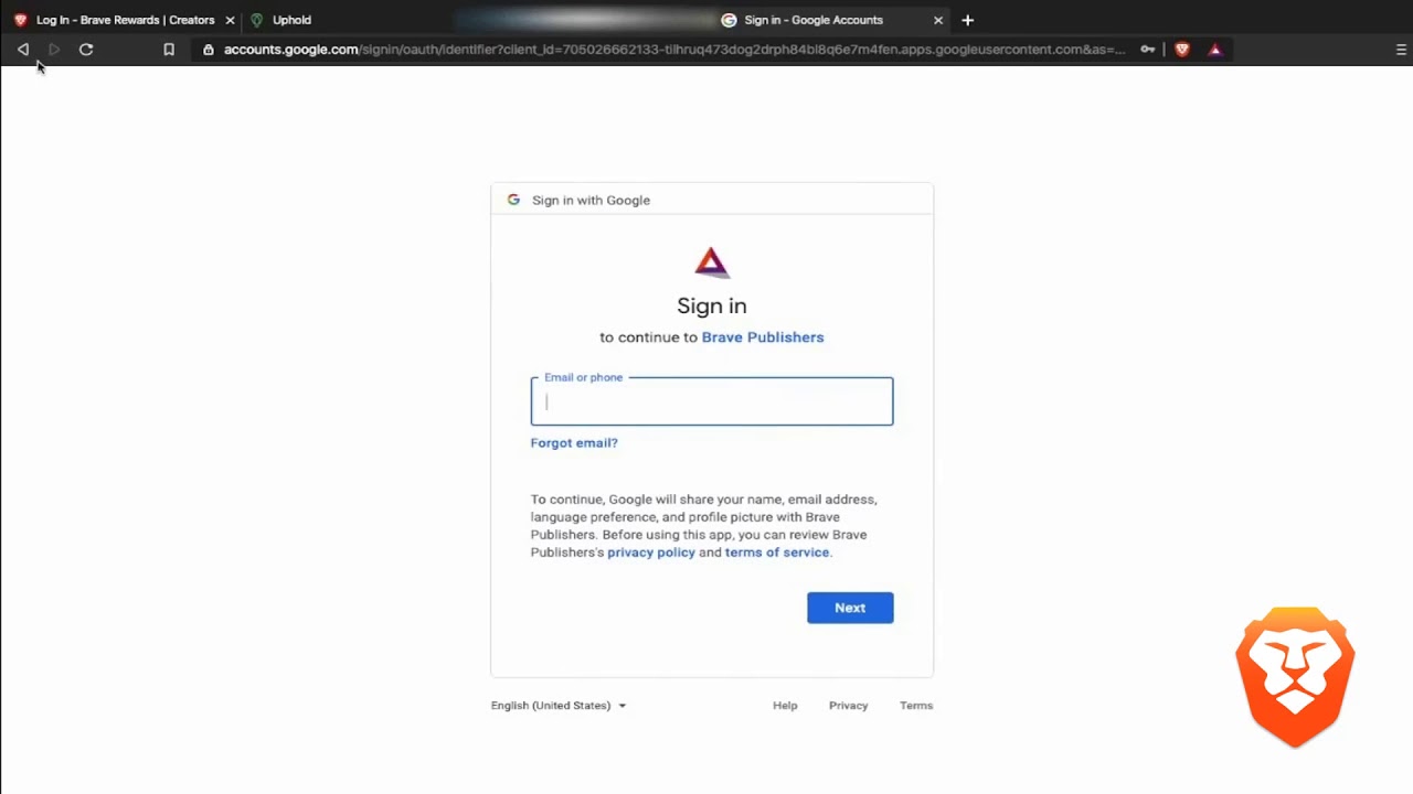 How to register a publisher brave account