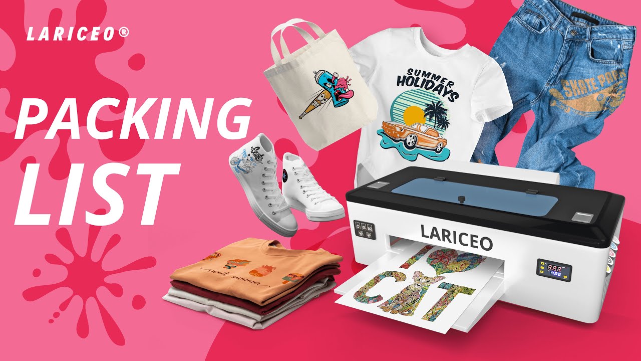 A3 L1800 DTF PRINTER VIDEO TUTORIALS - PACKING LIST