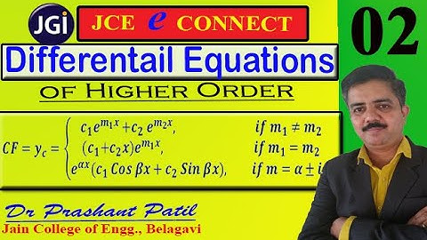 Complimentary Function || CF || Second Order Differential Equations || 18mat21 || Dr Prashant Patil