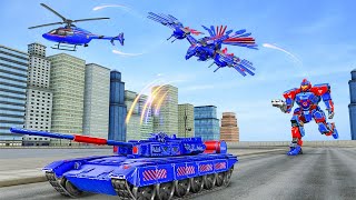 Robot gameplay video 2021 | Tank Robot Game 2021 – Police Eagle Robot Car Game | Robot  transformer screenshot 5
