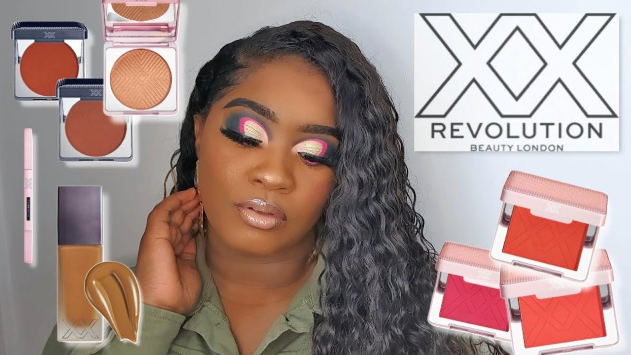 FULL FACE XX REVOLUTION MAKE-UP ON DARK SKIN | REVIEW & SWATCHES ..XXCESS BLUSH , LIP GLOSS, BRONZER