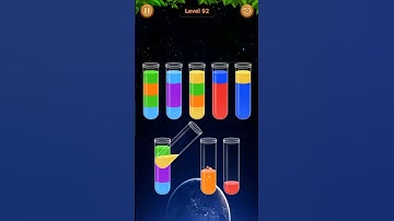 Water Sort Game Level - 92 Without Boosters | Puzzle Games #entertainment #puzzle #games