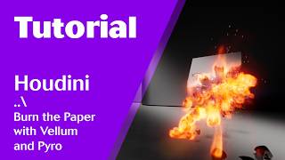Houdini Tutorial - Burn the paper FX with Vellum and Pyro