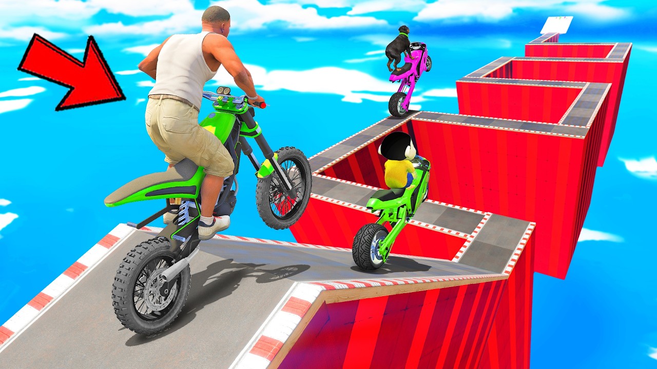 SHINCHAN AND FRANKLIN TRIED THE IMPOSSIBLE GIANT ZIGZAG TRACK  PARKOUR CHALLENGE GTA 5
