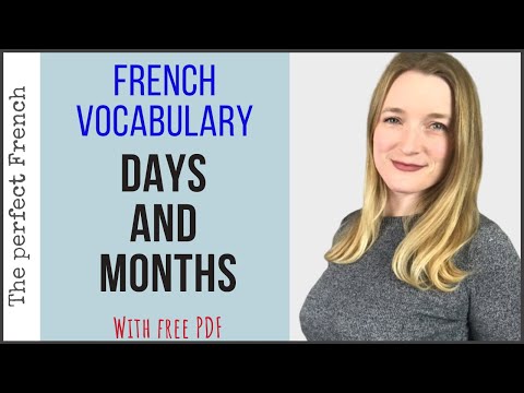 DAYS AND MONTHS - French vocabulary  (with free PDF) - French basics for beginners