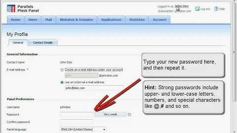 Change Control Panel Password