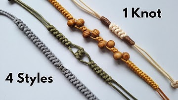 1 Knot, Endless Possibilities 😊 4 Easy DIY Bracelets for Men & Women|Easy training