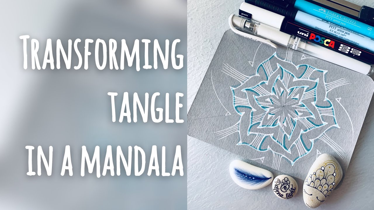 How to transform a tangle pattern into mandala - YouTube