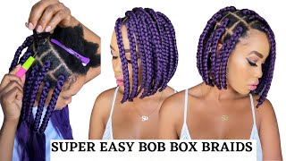 🔥 EASY BOB BOX BRAIDS /🚫NO RUBBER BANDS / TENSION FREE / CROCHET METHOD /Protective Styles / Tupo1
