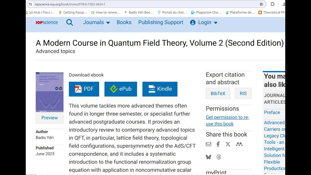 A Modern Course in Quantum Field Theory, Volume 2 - YouTube