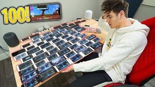 i played fortnite on 100 iphones insane world record david vlas
