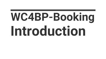 WC4BP Booking