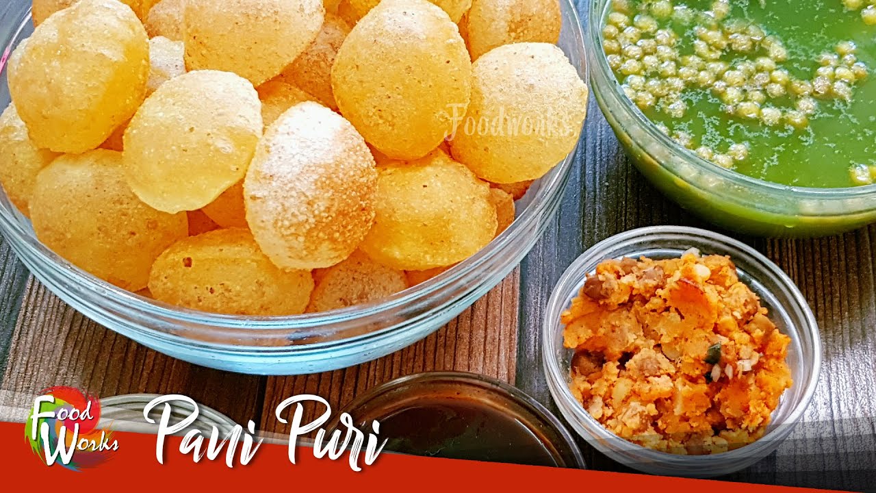Pani Puri Recipe | How To Make Pani Puri Chaat | Complete Pani Puri Making | Street Food | Foodworks