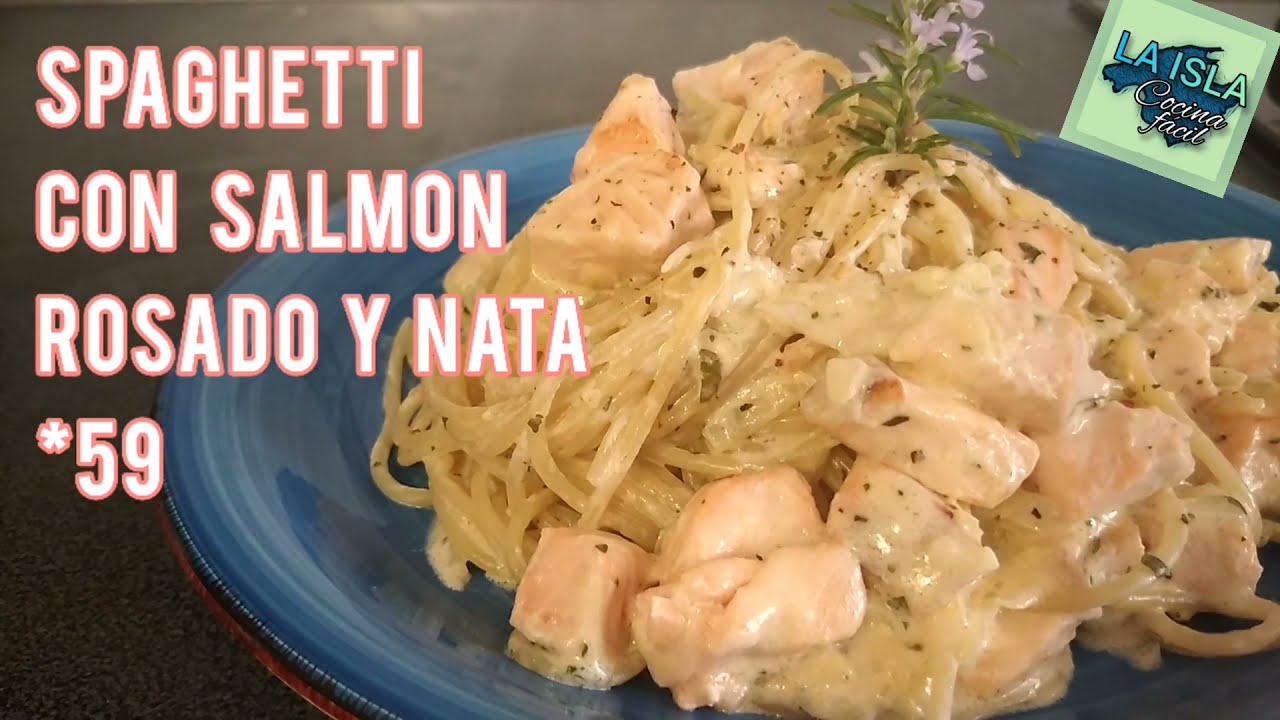 Como hacer SPAGUETTI con SALMON y nata o crema de leche. How to make creamy salmón pasta. Rapidísimo