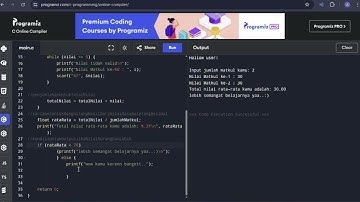 Menghitung nilai rata rata menggunakan bahasa c //video demo tugas mini proyek pemrograman dasar
