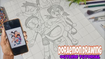 Doraemon Drawing | Outline tutorial , Step by step @abhijeetdevreart358