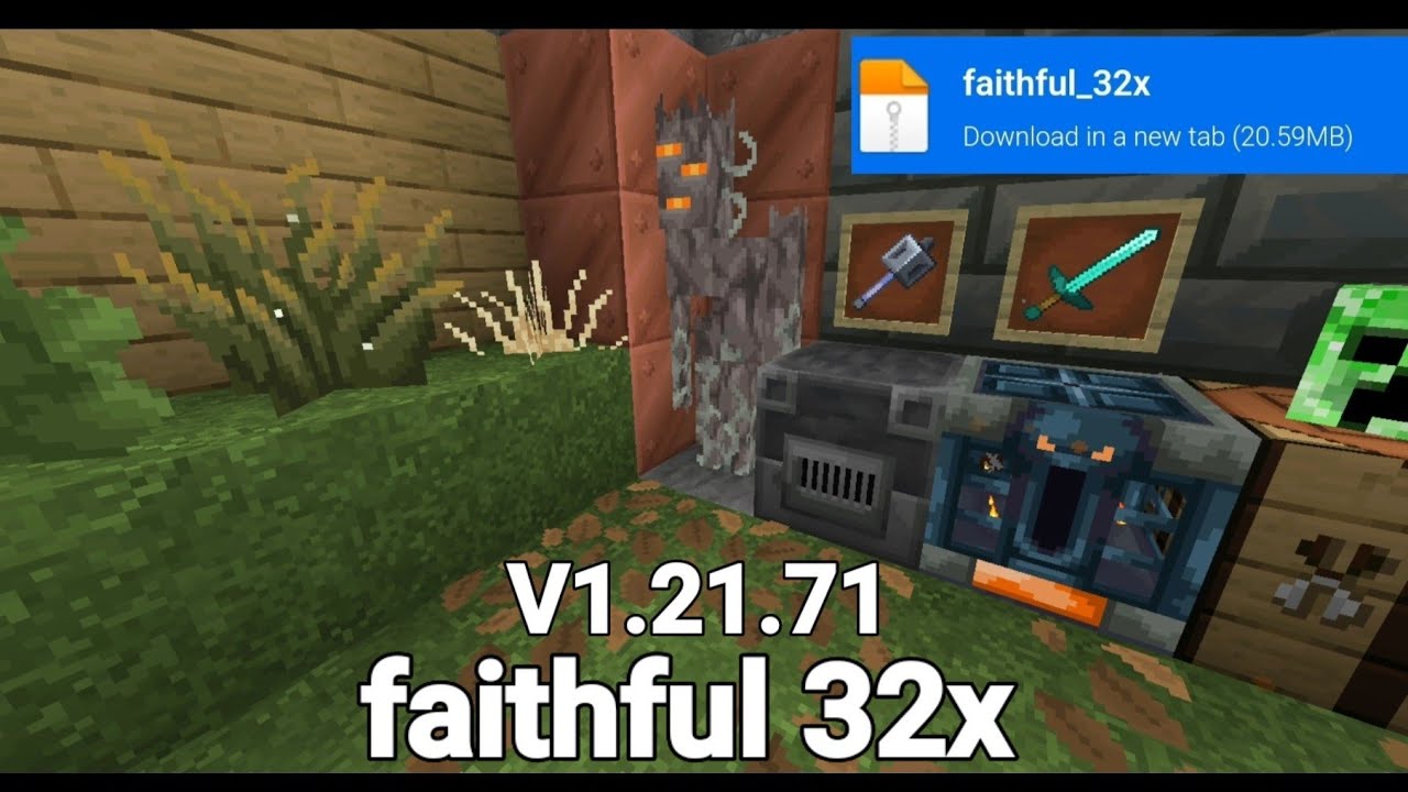 Texture pack faithful 32x mcpe 1.21.130+ and java 1.21.11+ - YouTube