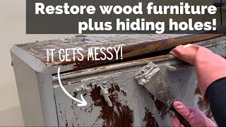 Strip BAD paint to restore wood | Plus how I hid handle holes