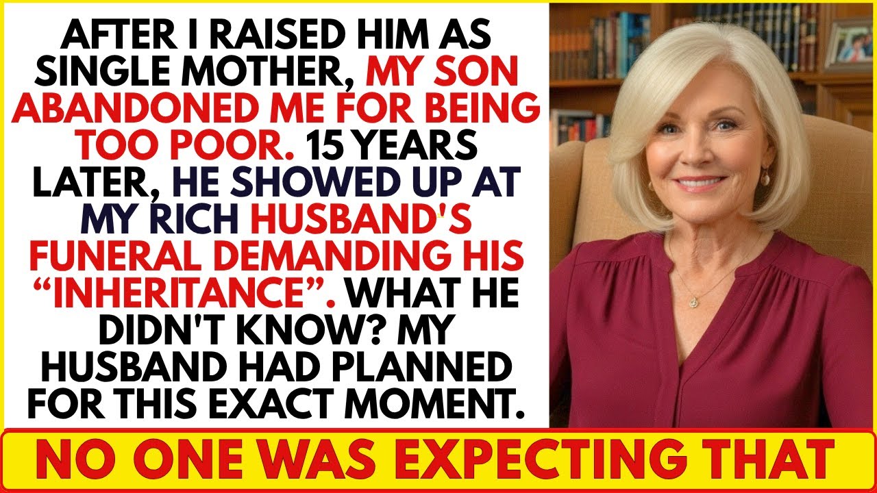 Years After Abandoning Me for Being Poor, My Son Appeared at My Rich Husband's Funeral for Money
