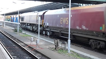 DB shed 66183 with a rake of empty HTA coal wagons heading to Immingham