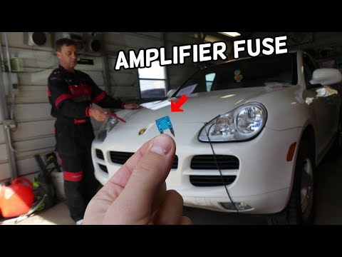 PORSCHE CAYENNE RADIO SOUND AMP FUSE LOCATION REPLACEMENT. AMPLIFIER FUSE LOCATION