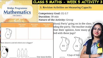 Class 5 Maths Bridge Program Course | Activity 3 for Week 5 | 5th Class NCERT New Maths Book