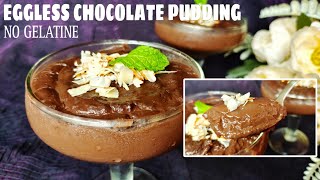 Eggless Chocolate Pudding | Double Chocolate Pudding | Jelly Chocolate Pudding | Easy Pudding recipe