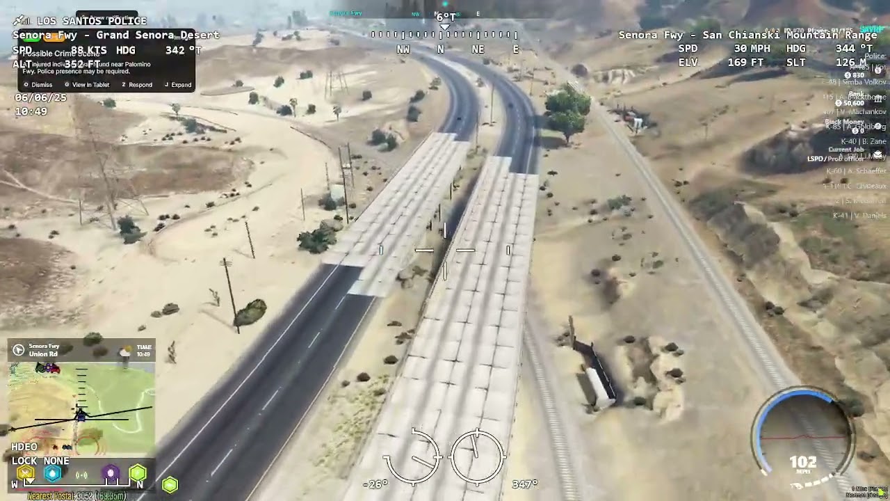 SAVRP LSPD Air 1 Camera Recording 6/6/2025 Officer Blackthorne