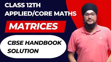 Matrices | CBSE Handbook Solution Ex-A | Class 12th Applied/core maths | IDS Sir#mathematics#cuet
