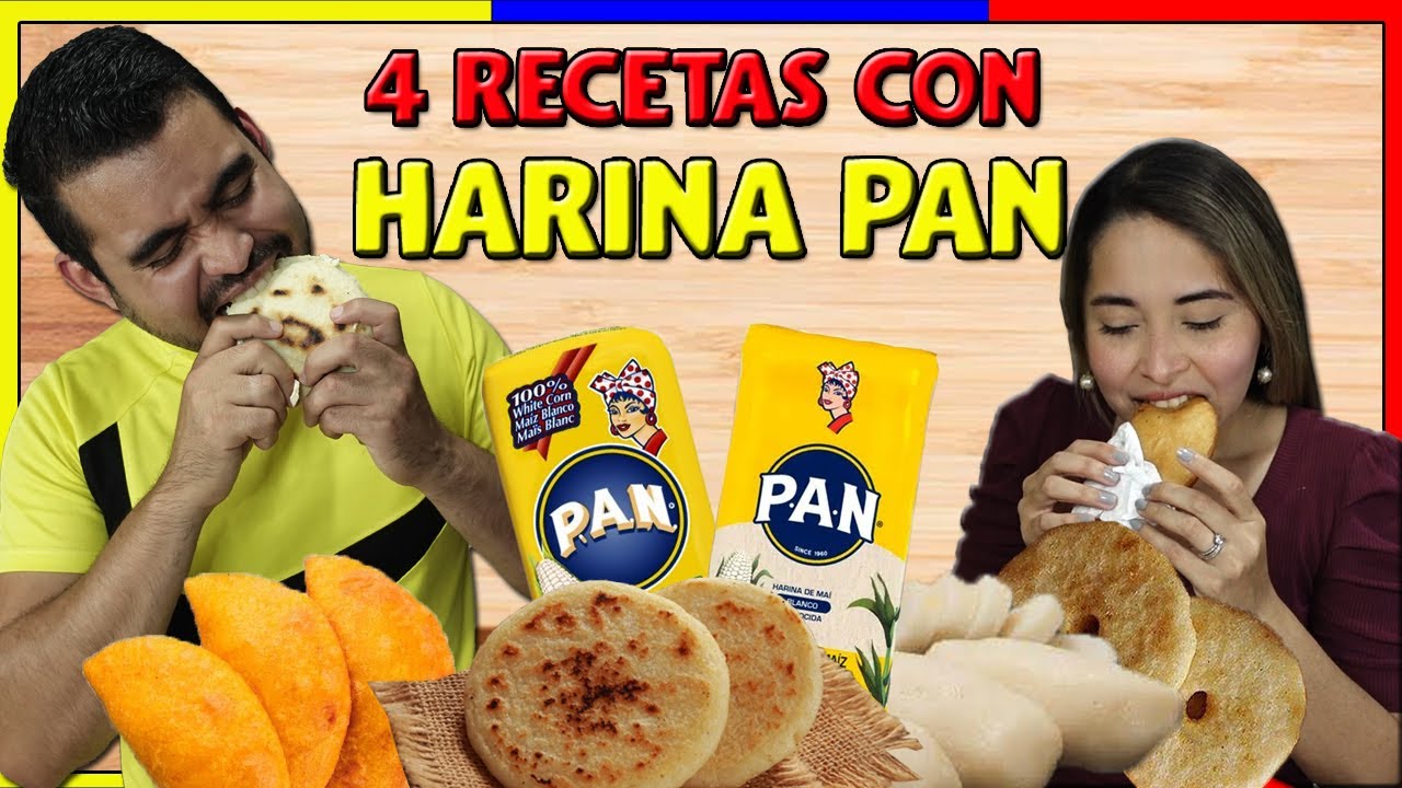 4 RECETAS con HARINA PAN | COMO HACER AREPAS | COMO HACER EMPANADAS | COMO  HACER BOLLOS ? - YouTube