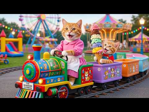 🐱🚂 Smart Kitten & Mama Cat Work Hard to Earn Money for Their Dream Train Ride | Heartwarming Story