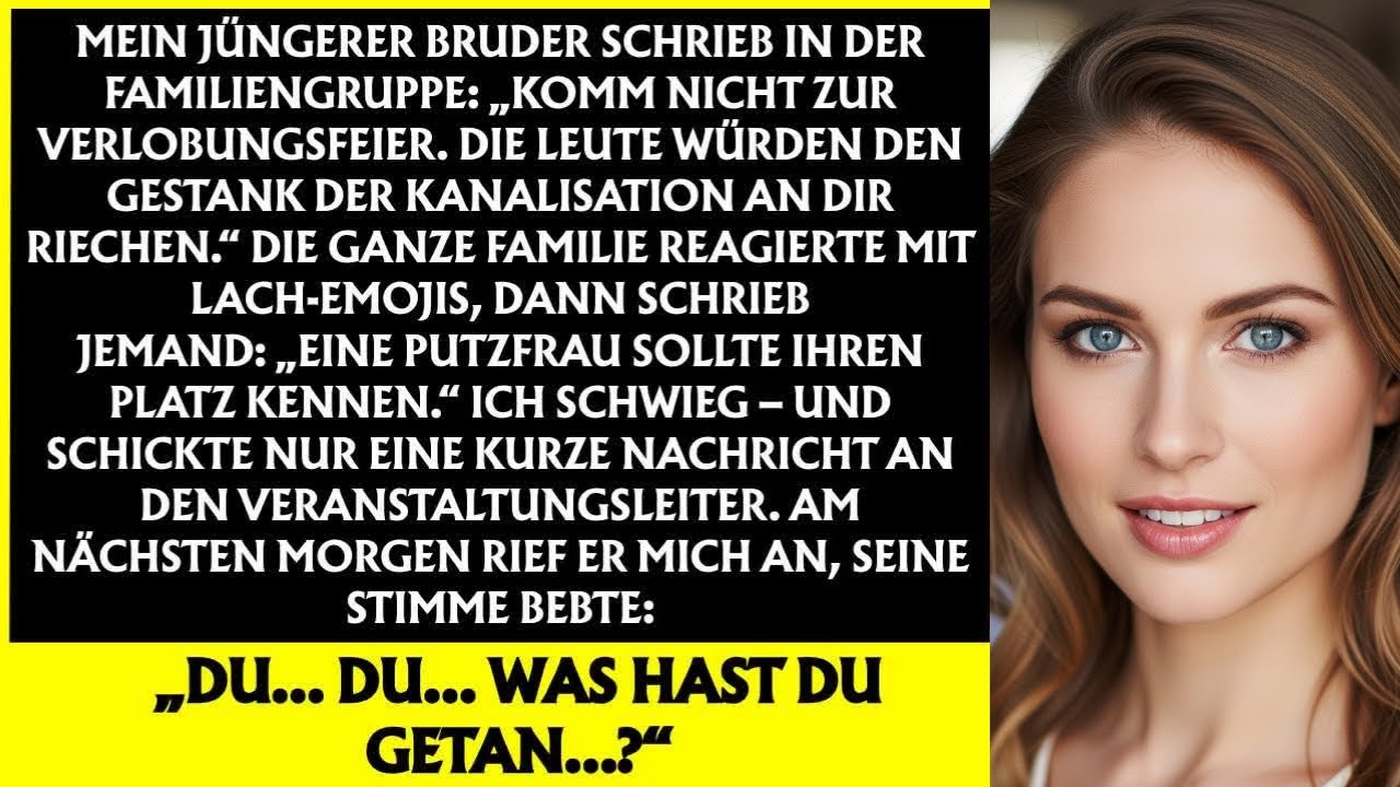 Mein Bruder schrieb： „Komm nicht zu meiner Verlobung  Man würde den Müllgeruch an dir riechen