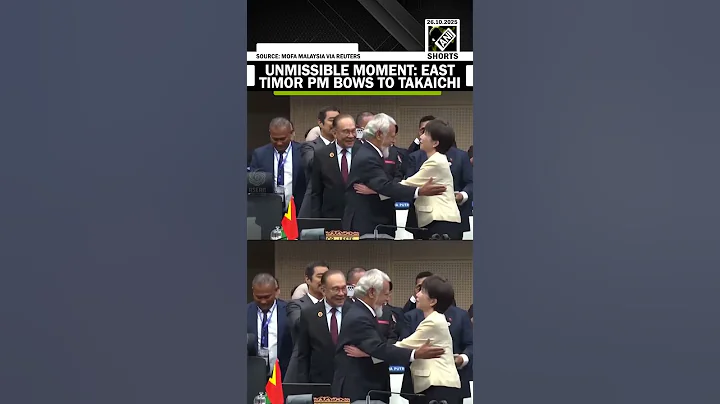 Moment: East Timor PM Gusmao bows, kisses hands and cheeks of Japanese PM Takaichi at ASEAN summit
