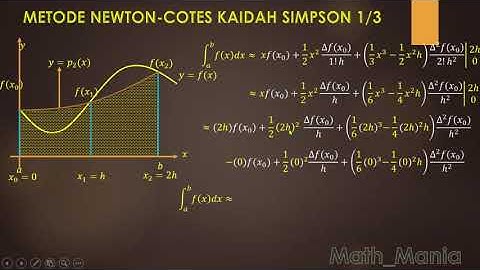 INTEGRASI NUMERIK METODE NEWTON COTES KAIDAH SIMPSON 1/3