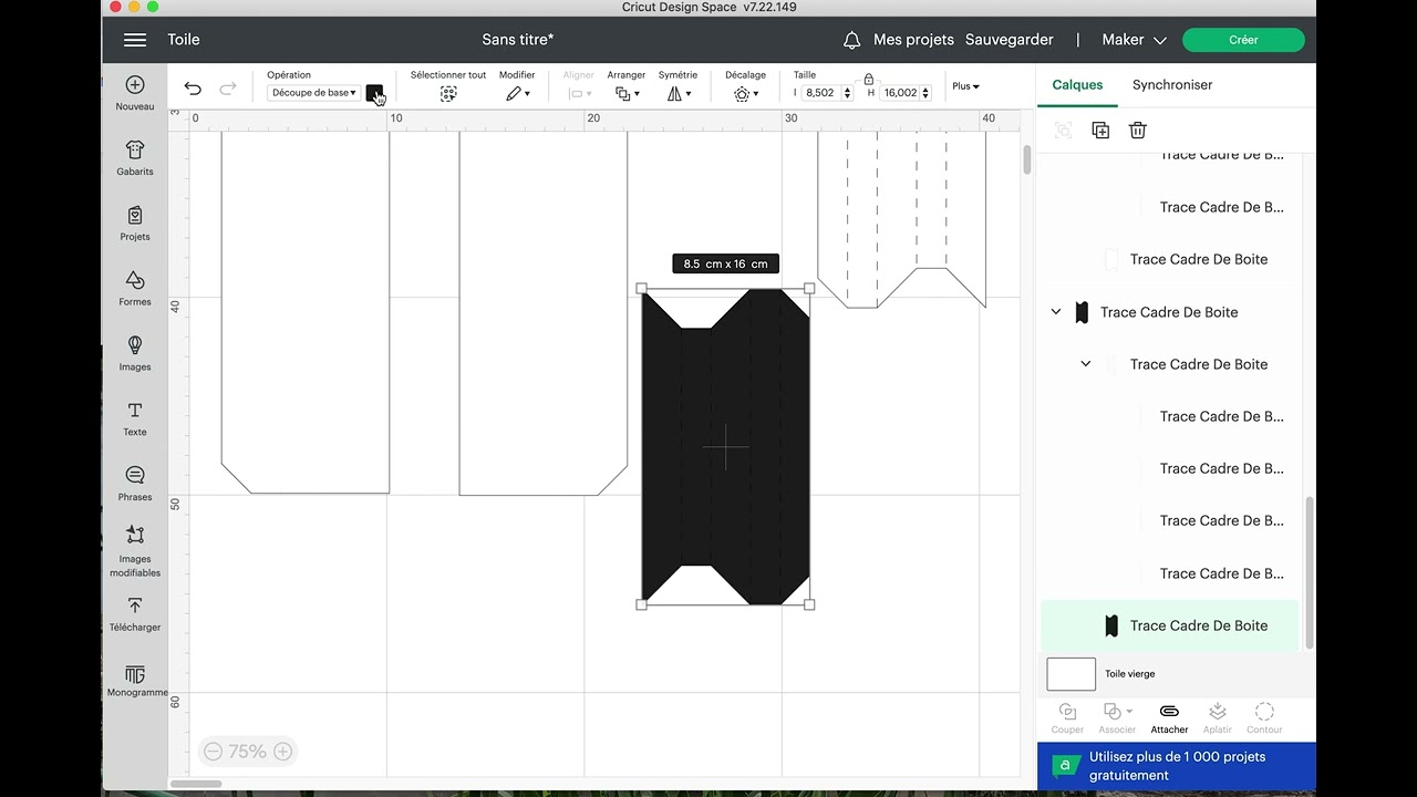CRICUT METTRE RAPIDEMENT DES TRAITS EN RAINAGE DANS DESIGN SPACE