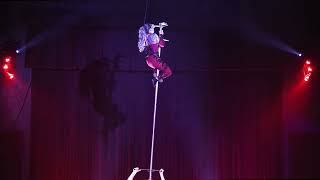 Perch head balance and juggle, Valentine's Rose City Circus