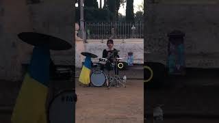 Street musician in Barcelona Spain #drummer #busking #traveltheworld #nirvana